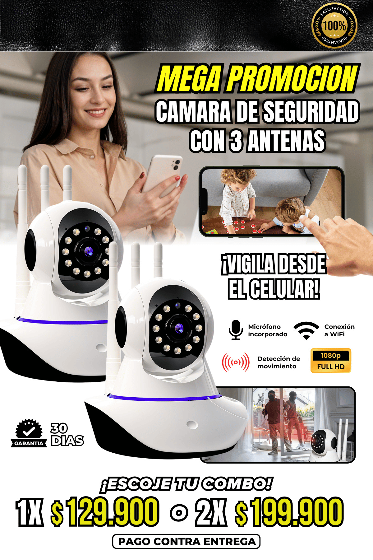 MEGA PROMOCION DE CAMARA DE SEGURIDAD DE 3 ANTENAS