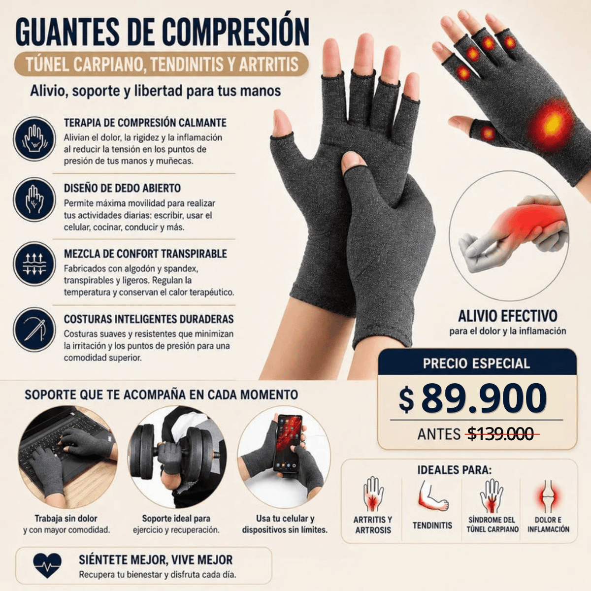 🧤GUANTES DE COMPRESIÓN TERAPEUTICOS👌