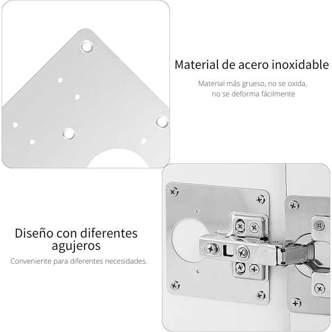 Platinas de reparación de bisagras x 4 Und
