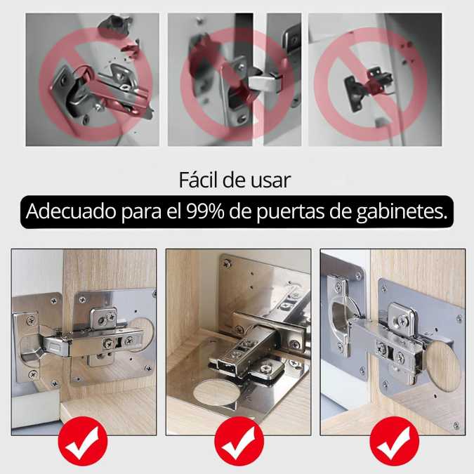Platinas de reparación de bisagras x 4 Und